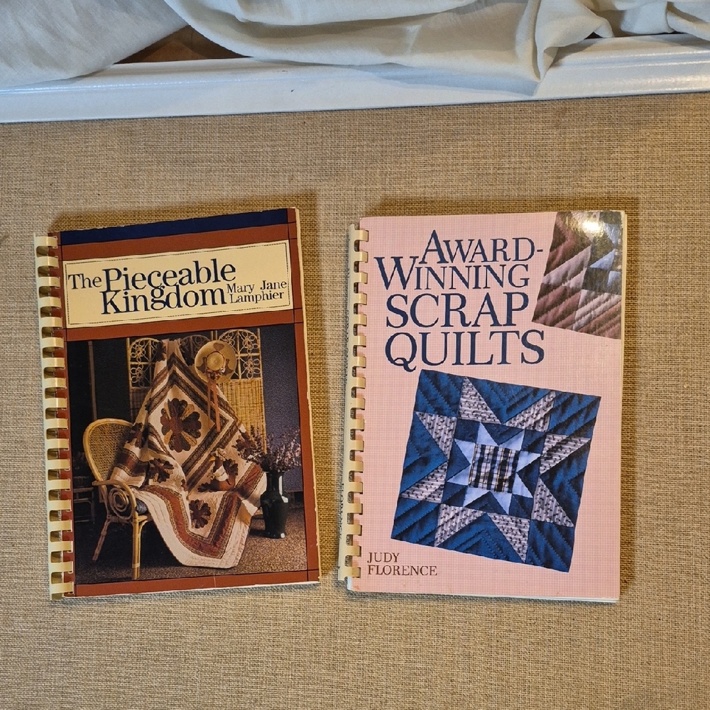2 vintage quilting books: "Award-Winning Scrap Quilts" & "The Pieceable Kingdom"